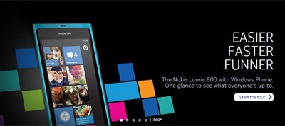 Lumia 800 web site
