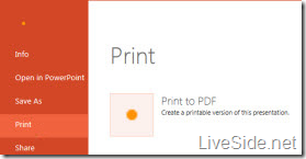 PowerPoint Web App - Print options
