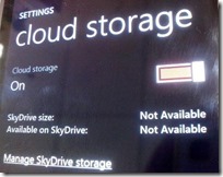 SkyDrive storage