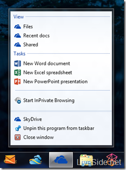 SkyDrive - Pin to Taskbar
