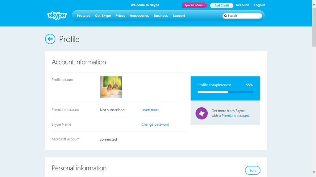 Skype account microsoft account