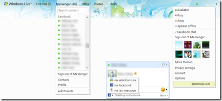 Facebook Chat in Hotmail