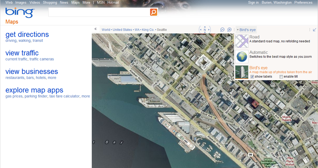 Another new look for Bing Maps - LiveSide.net