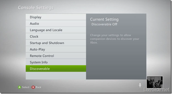 Xbox 360 Discoverable Setting