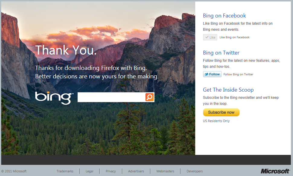 Microsoft announces Firefox with Bing - LiveSide.net