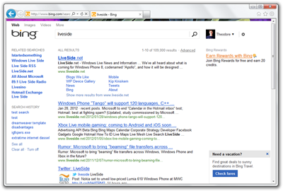 liveside - Bing - Windows Internet Explorer