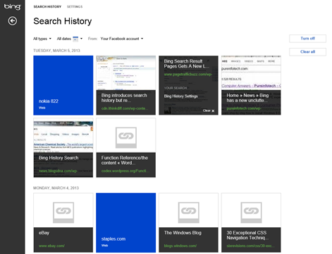 bing new history