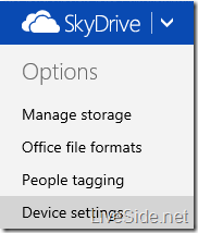 SkyDrive - Backed up device settings