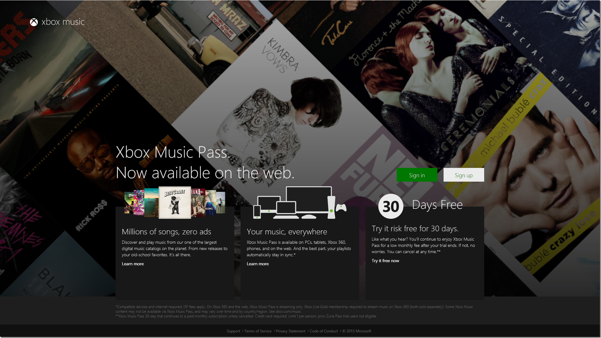 Xbox Music on the web