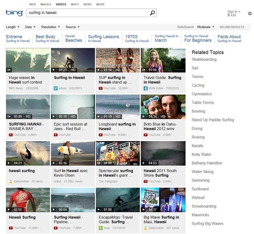 Bing Video Search